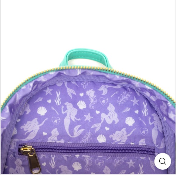 New Loungefly Disney The Little Mermaid Sequin and Pearls Mini Backpack - Picture 5 of 5
